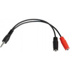 Кабель Audio 3.5 мм Jack (M) 4pin - 2x3.5 мм Jack (F)  Gembird CCA-417 0,2m 4-х контактная вилка в 3.5 mm стерео выход + микрофон
