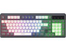 Клавиатура Оклик 731G серый/белый USB Multimedia for gamer LED каб.:1.5м