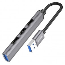 Переходник HOCO HB26 4 IN 1 (USB TO USB3.0+USB2.0*3) [765468] (METAL GRAY)