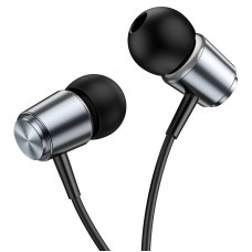 Наушники (Вставные) HOCO M108 SPRING METAL UNIVERSAL EARPHONES WITH MIC  [797575] (METAL GRAY)